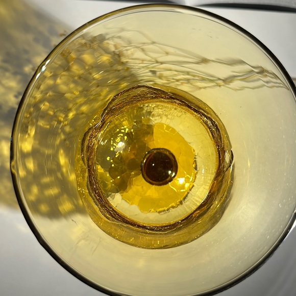 Vintage Mid Century Modern Blown Crackle Glass Bell Footed Vase W/Pontil Mark - Picture 6 of 10